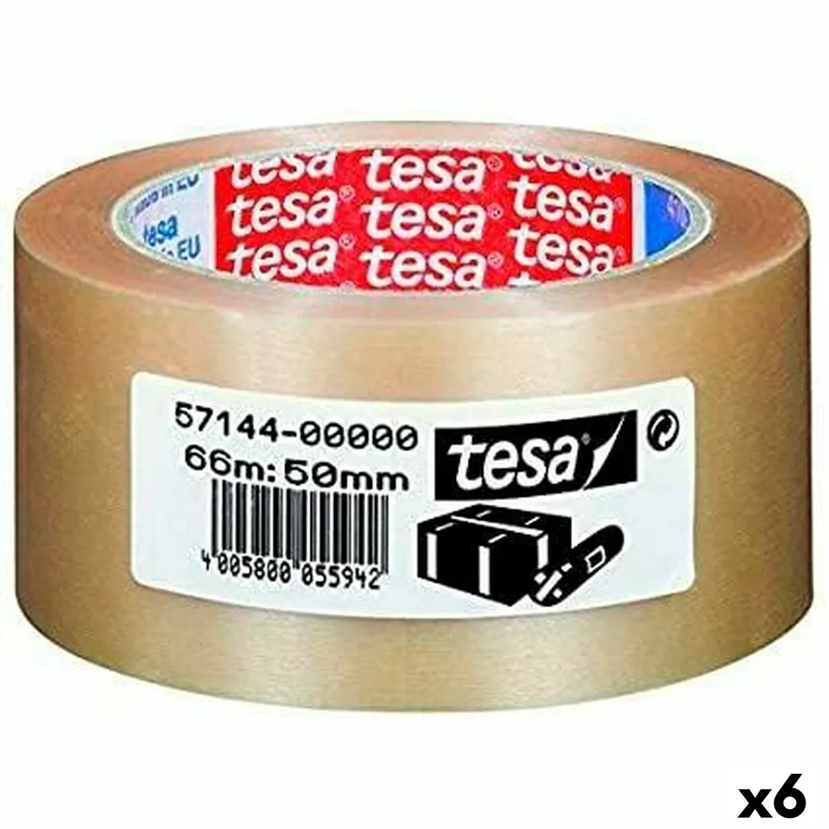 Nastro Adesivo TESA Imballaggio Extra forte Trasparente 6 Unità 50 mm x 66 m