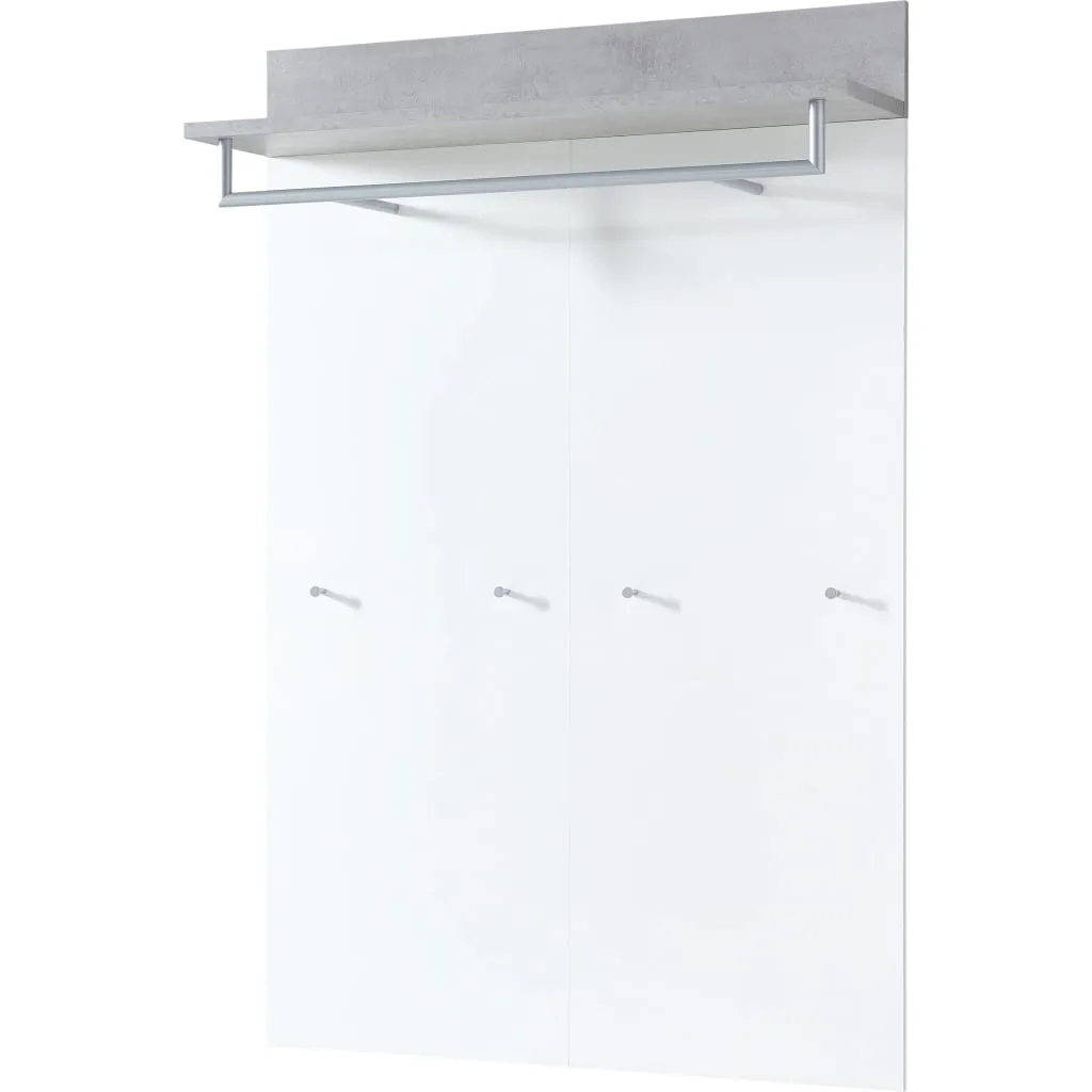 Germania Pannello Appendiabiti Topix 96x29x147 cm Bianco e Cemento