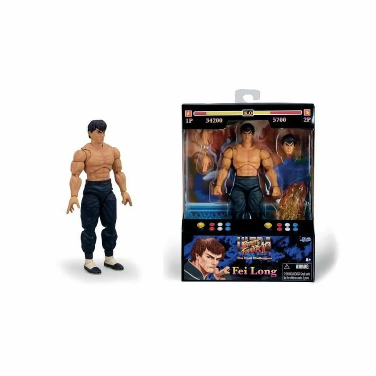 Statuetta Articolata Jada Street Fighters - Fei-Long 15 cm