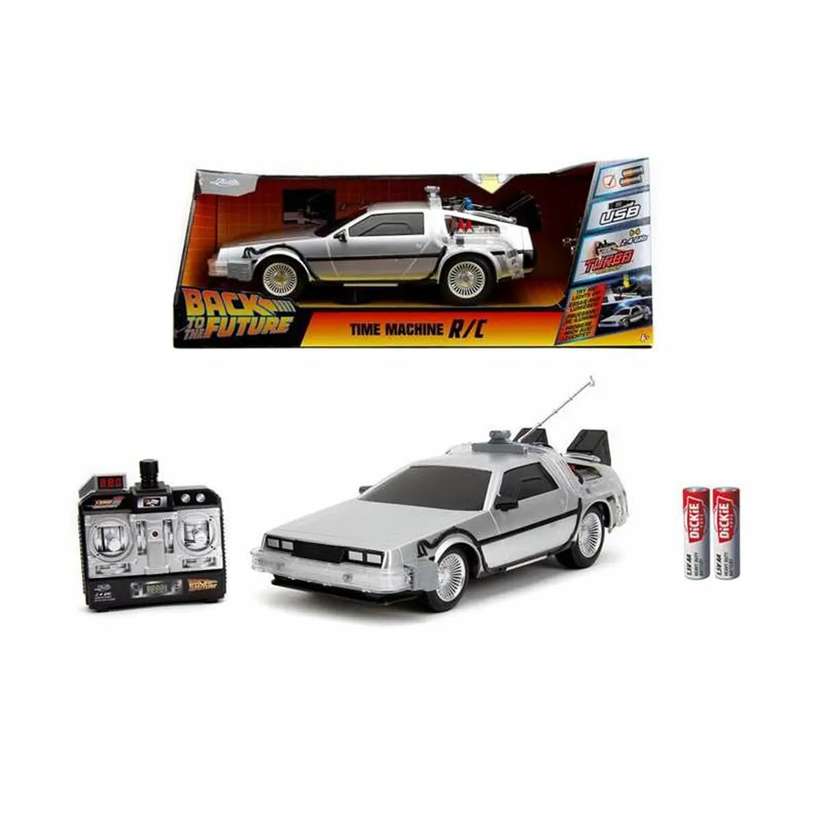 Macchinina Radiocomandata Back to the Future Delorean Argentato 1:16