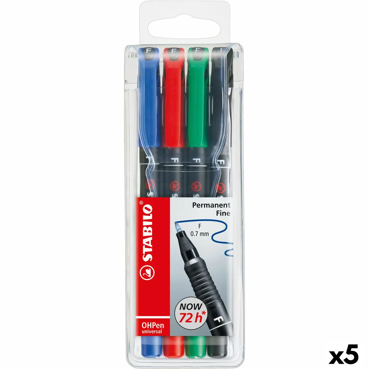 Set di Pennarelli Stabilo Oh Pen Multicolore 0,7 mm (5 Unità)