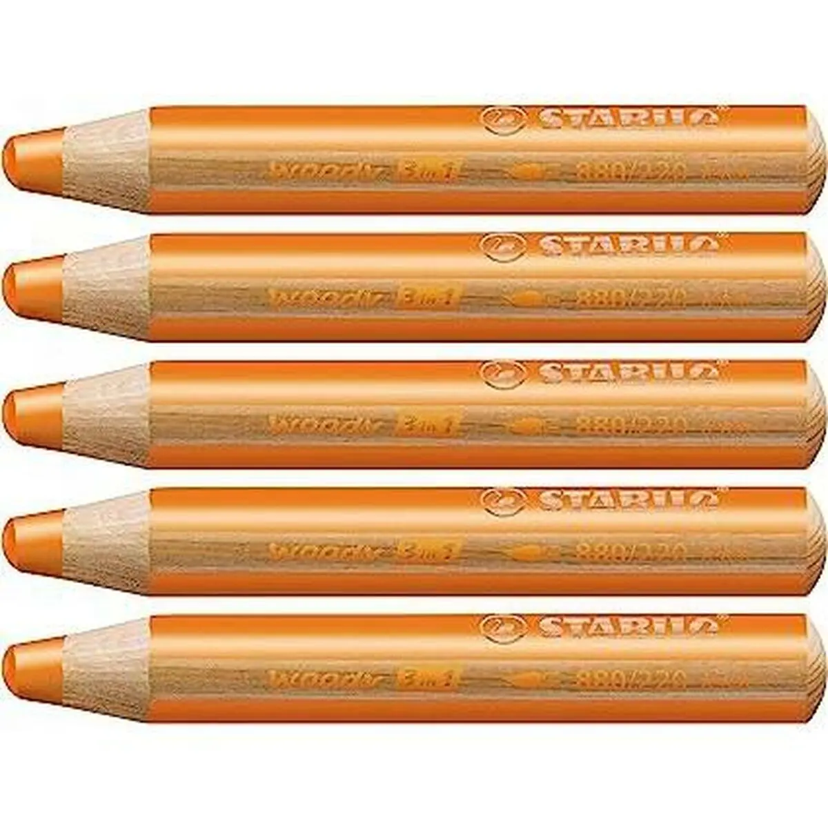 Matite colorate Stabilo Woody Arancio 3 in 1 (5 Unità)