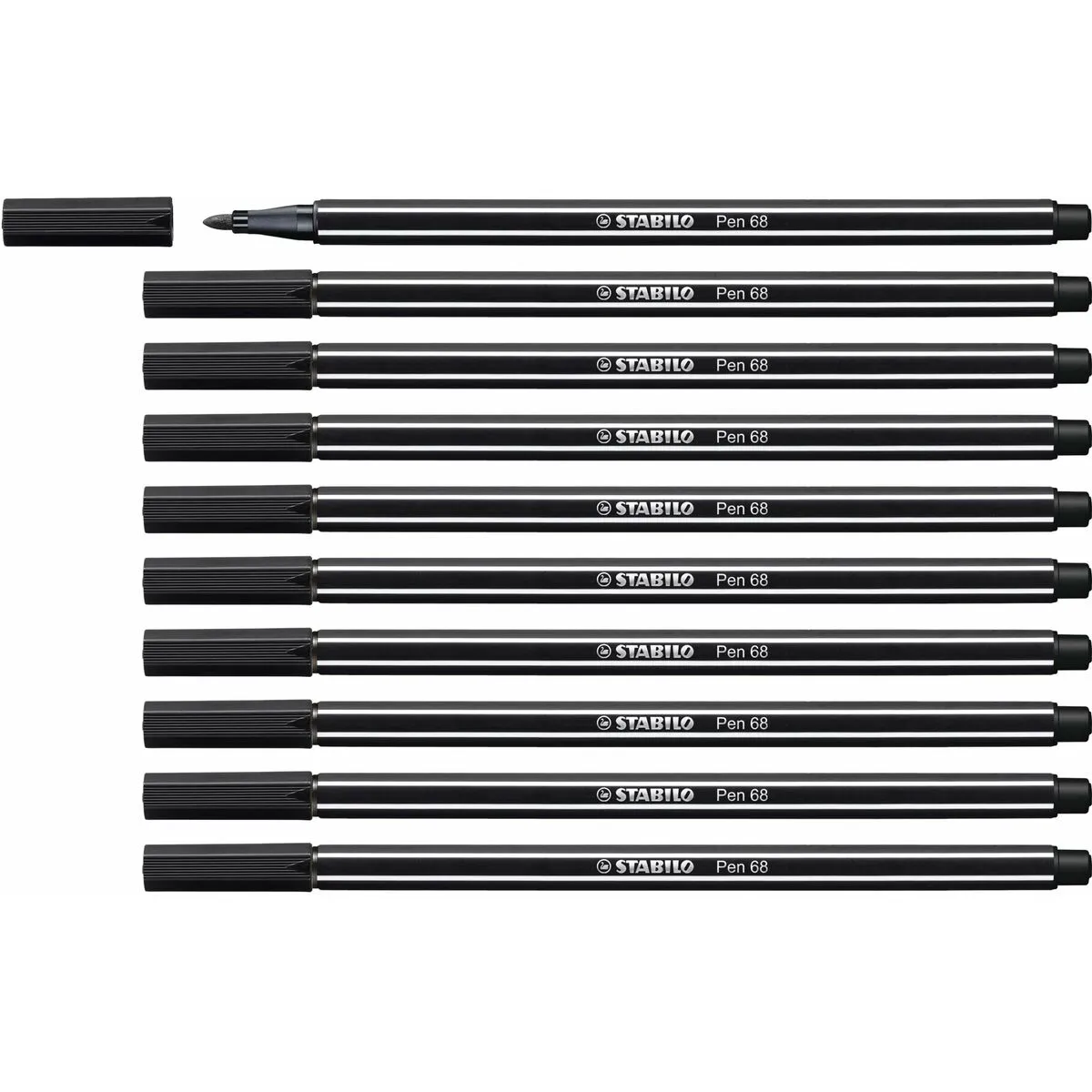 Pennarelli Stabilo Pen 68 Nero (10 Pezzi)