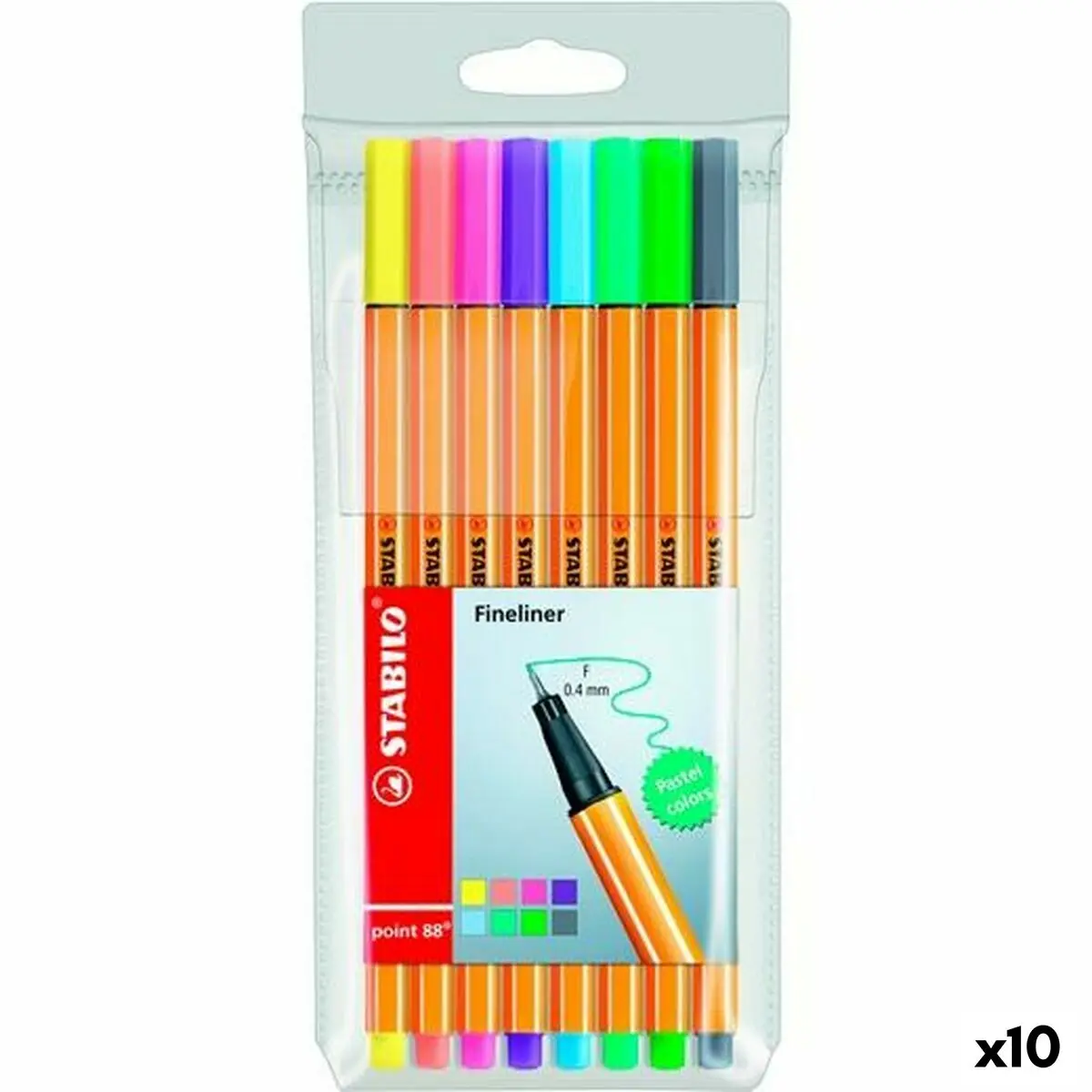 Set di Pennarelli Stabilo Point 88 Multicolore (10 Unità)