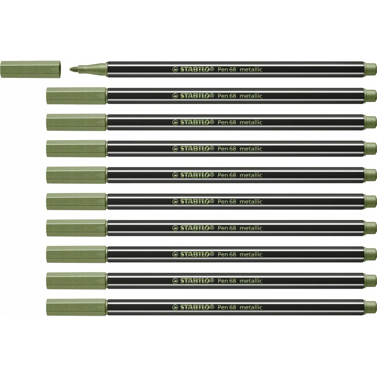 Pennarelli Stabilo Pen 68 metallic Leaf Verde (10 Pezzi)