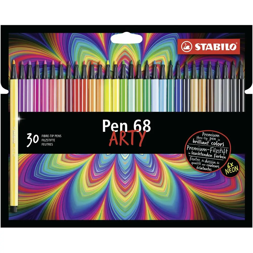 Set di Pennarelli Stabilo Pen 68 ARTY 1 mm (30 Pezzi)