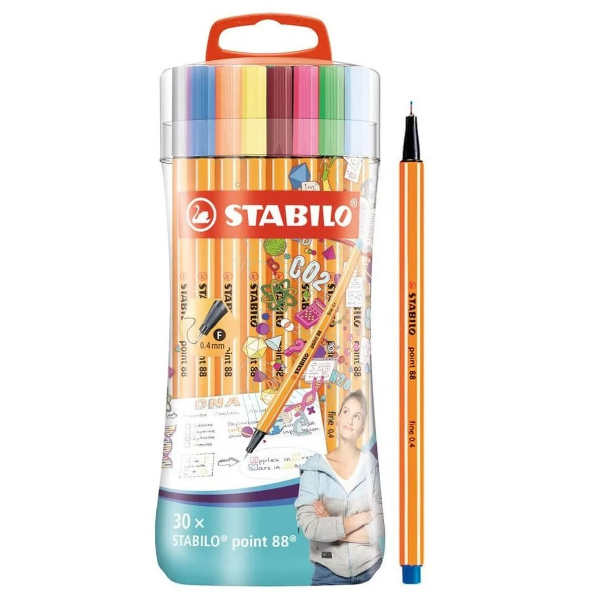 Set di Pennarelli Stabilo Point 88 Multicolore (30 Pezzi)