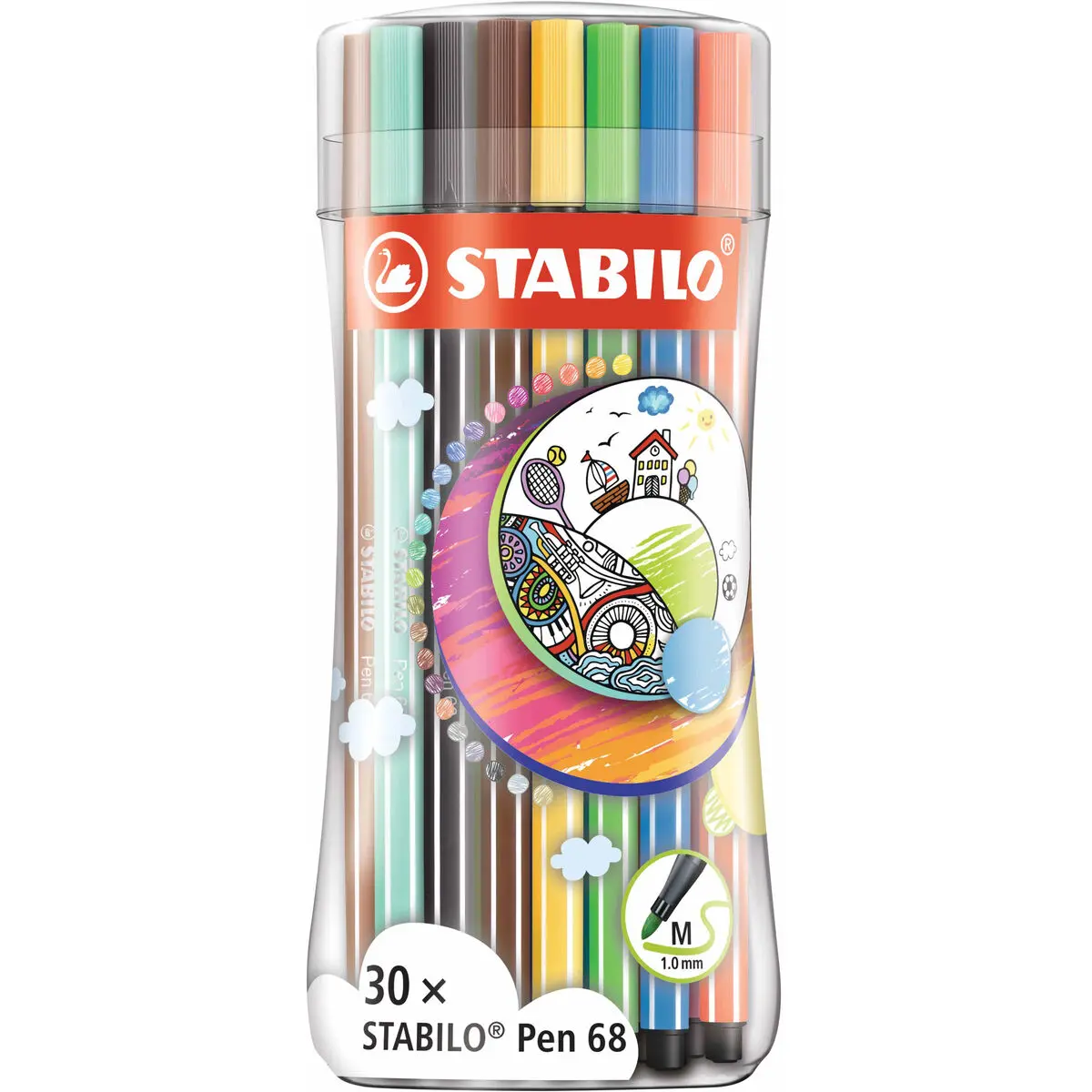 Set di Pennarelli Stabilo Pen 68 Multicolore (30 Pezzi)