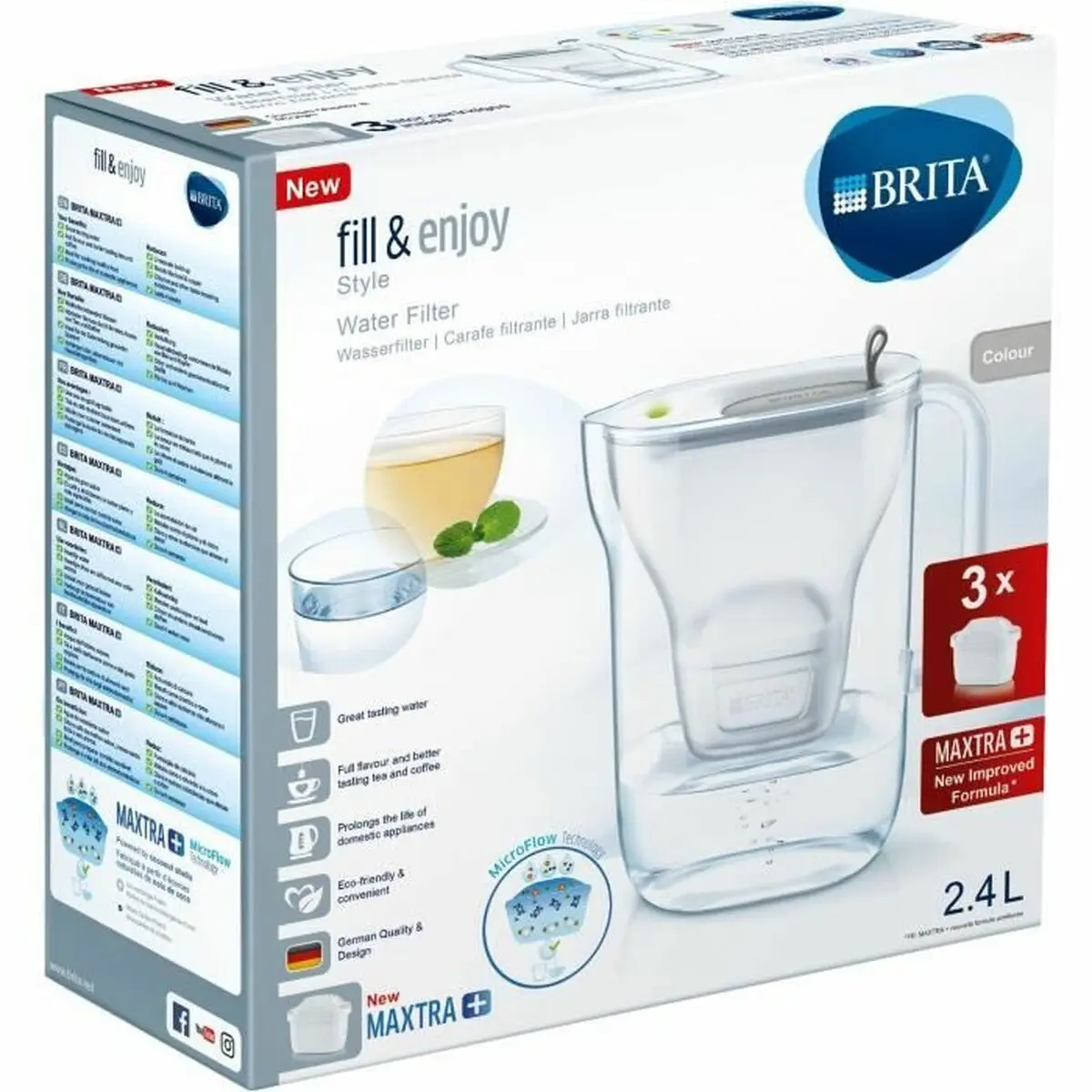 Brocca filtrante Brita Grigio Plastica 2,4 L