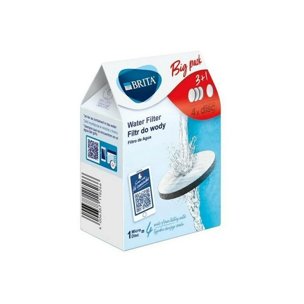 Filtro dell'acqua Fill&Go Brita 1046692 4 Pezzi