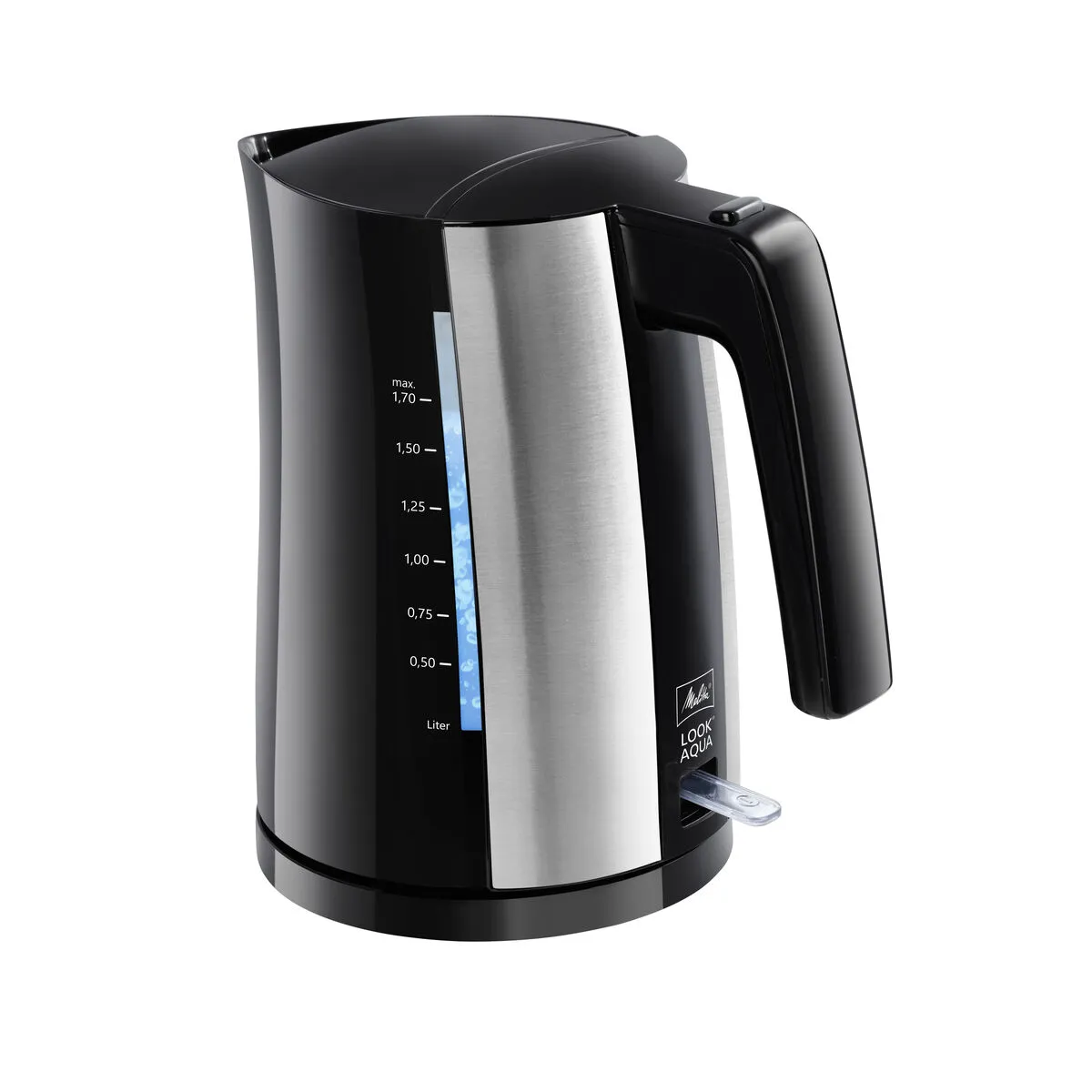 Bollitore Elettrico con Teiera Melitta LOOK AQUA II BLACK EU Nero/Argentato Acciaio inossidabile 2400 W 1,7 L