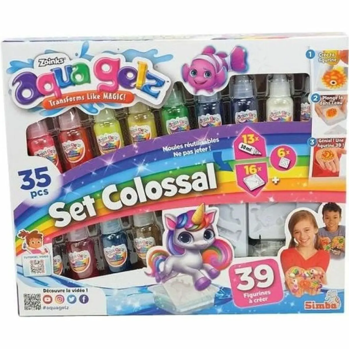 Set di colori Simba Aqua Gelz Multicolore 39 Pezzi