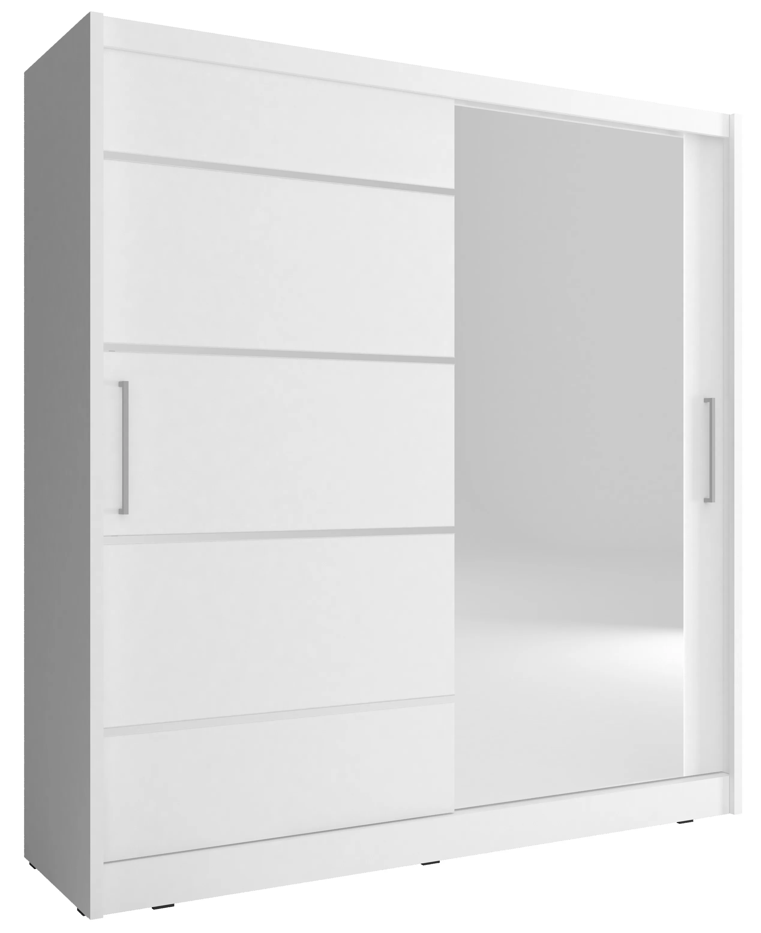 ARMADIO CON SPECCHIO PER CAMERE DA LETTO SERIE MAJA 180x62x200h BIANCO OPACO