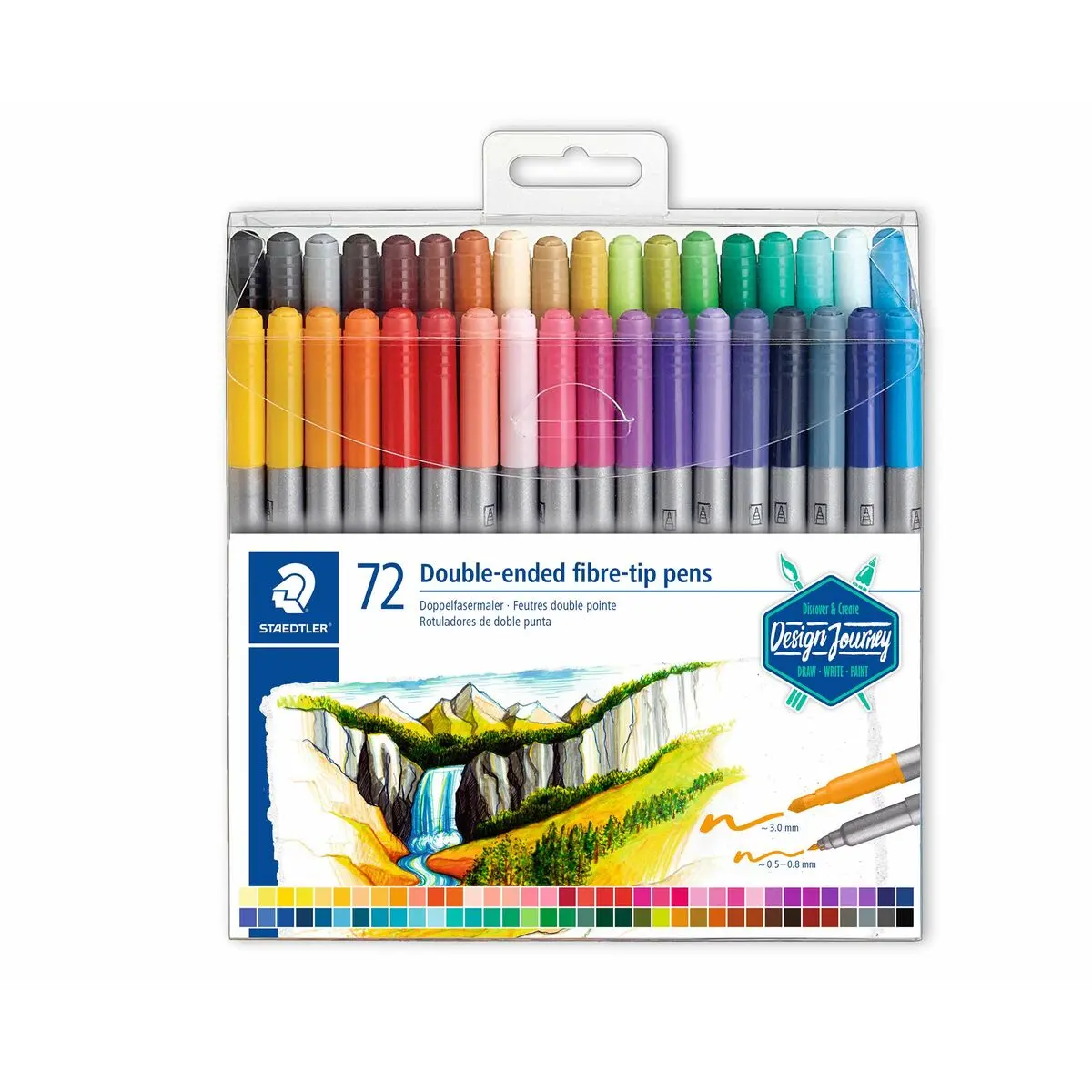 Set di Pennarelli Staedtler 3200 Multicolore Doppia punta (72 Pezzi)