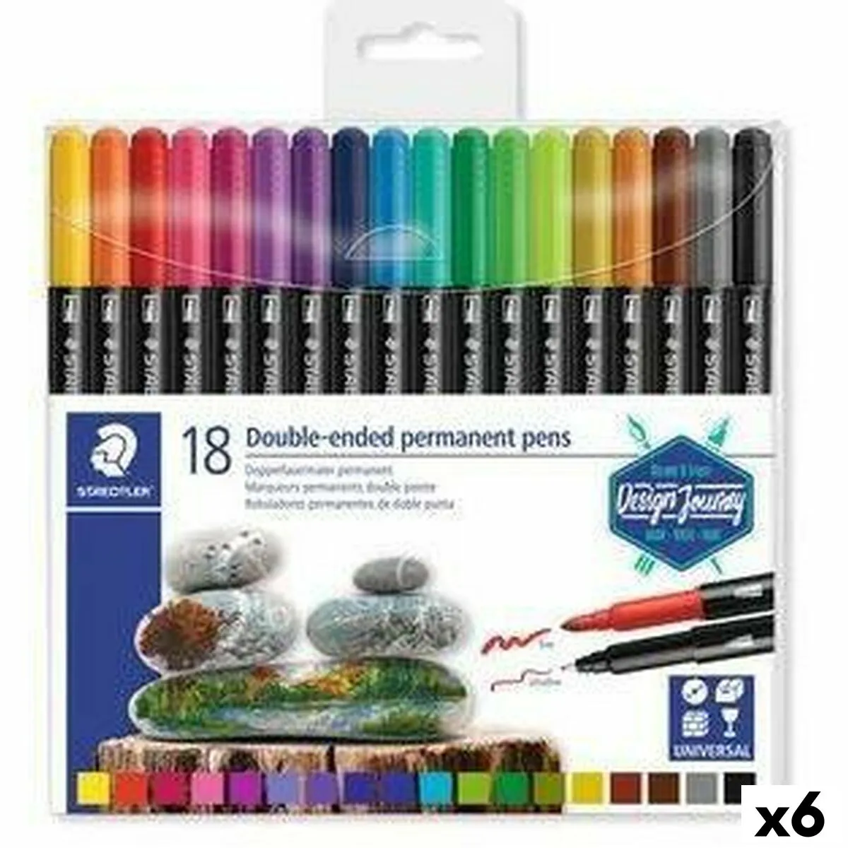 Set di Pennarelli Staedtler Design Journey Multicolore (6 Unità)