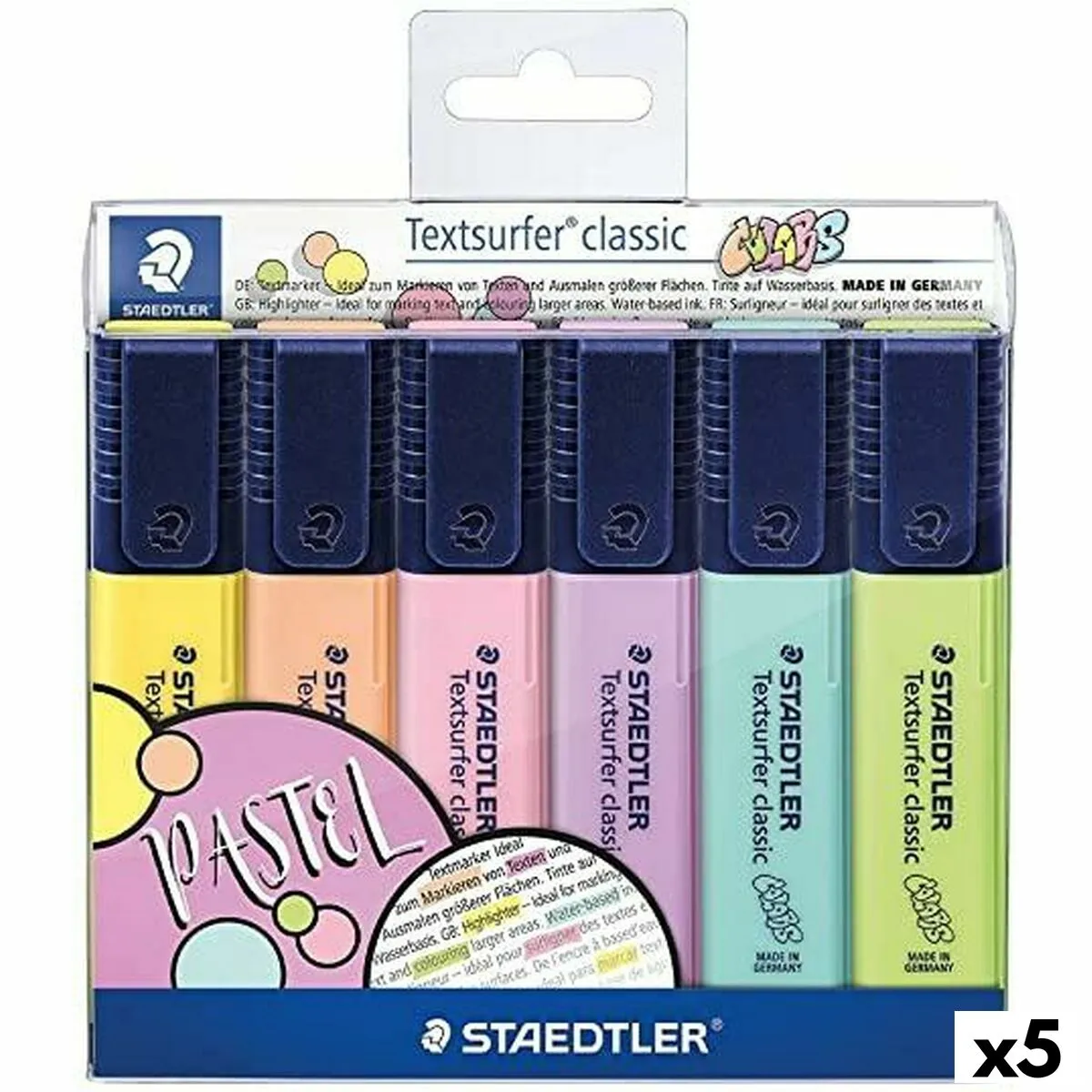 Set di Evidenziatori Staedtler Textsurfer Classic Pastel Torta (5 Unità)