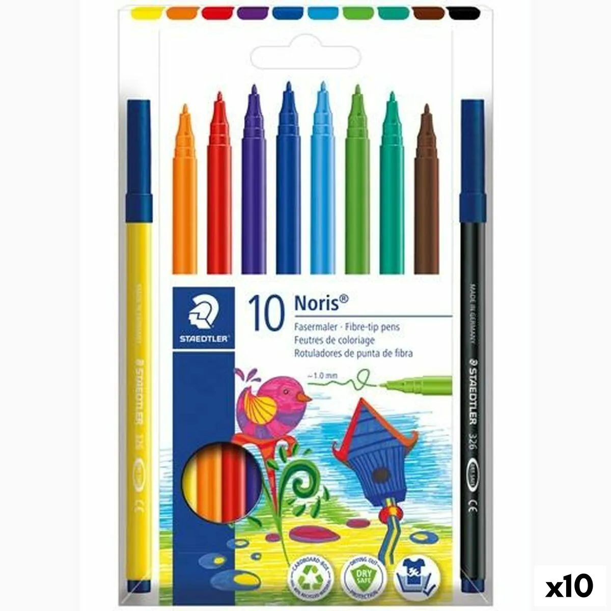 Set di Pennarelli Staedtler Noris 326 Multicolore (10 Unità)