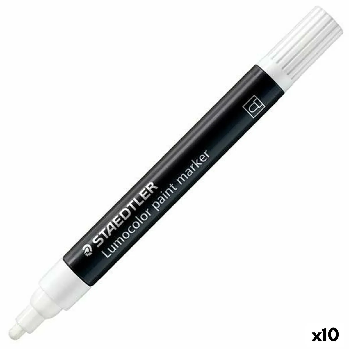 Marcatore permanente Staedtler Lumocolor Bianco (10 Unità)