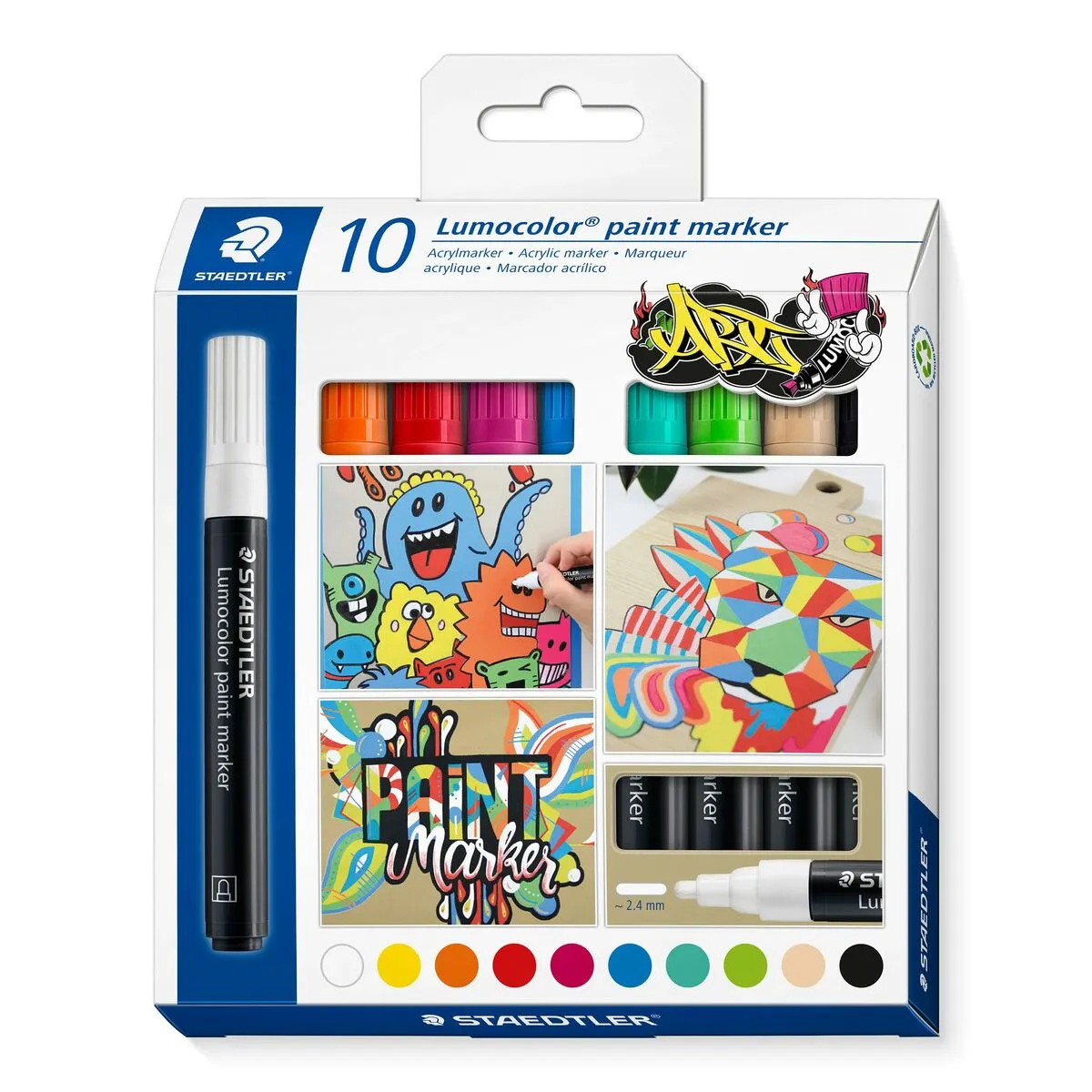 Set di Pennarelli Staedtler Lumocolor 349 10 Pezzi Multicolore