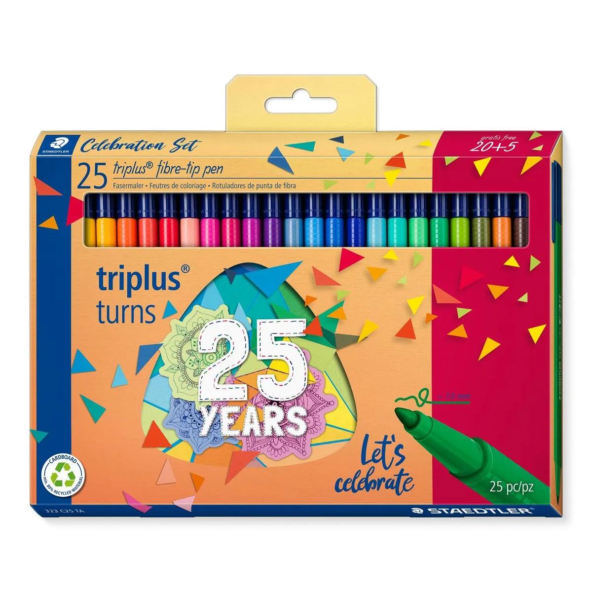 Set di Pennarelli Staedtler Triplus 323 25 Pezzi Multicolore