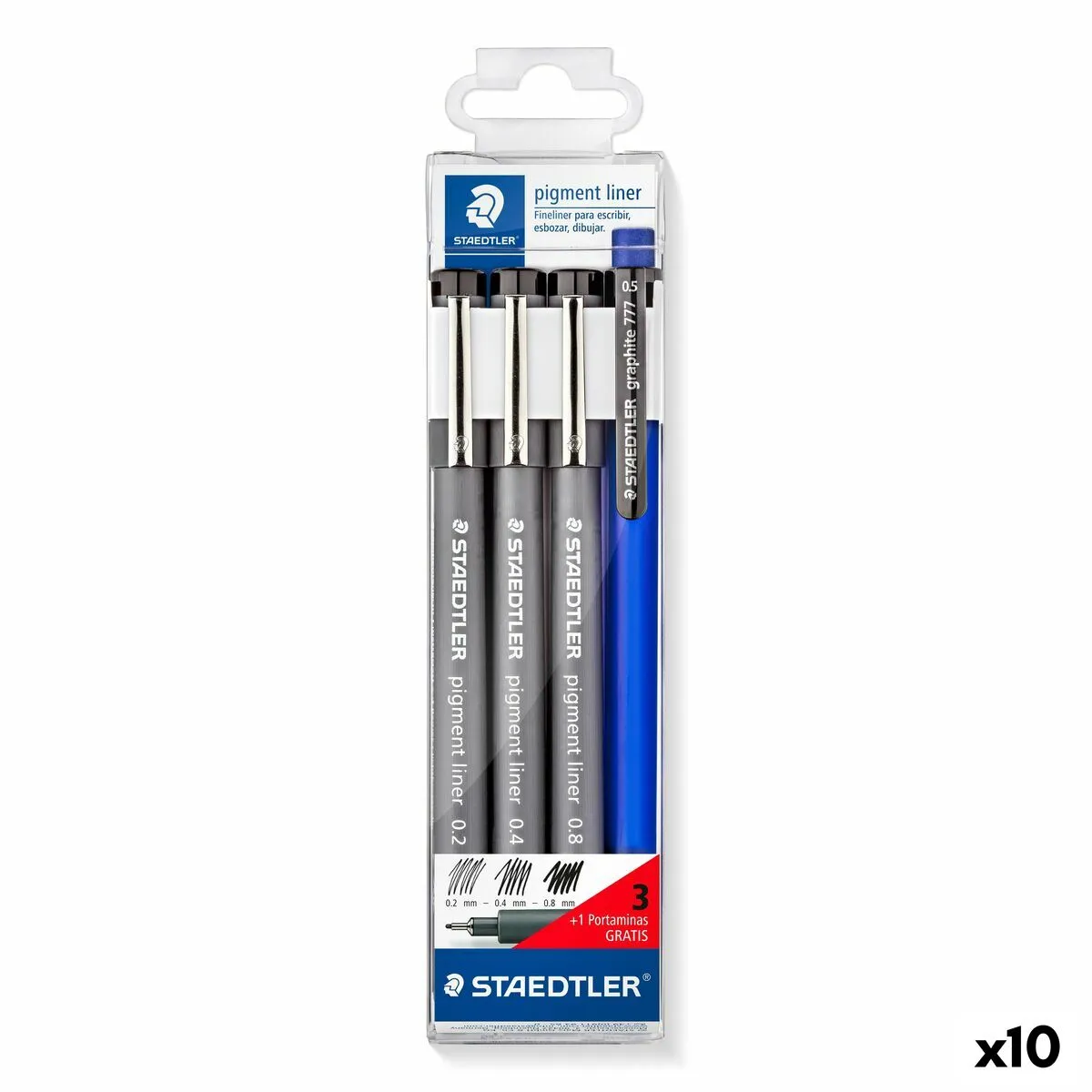 Set di Pennarelli Staedtler Nero (10 Unità)