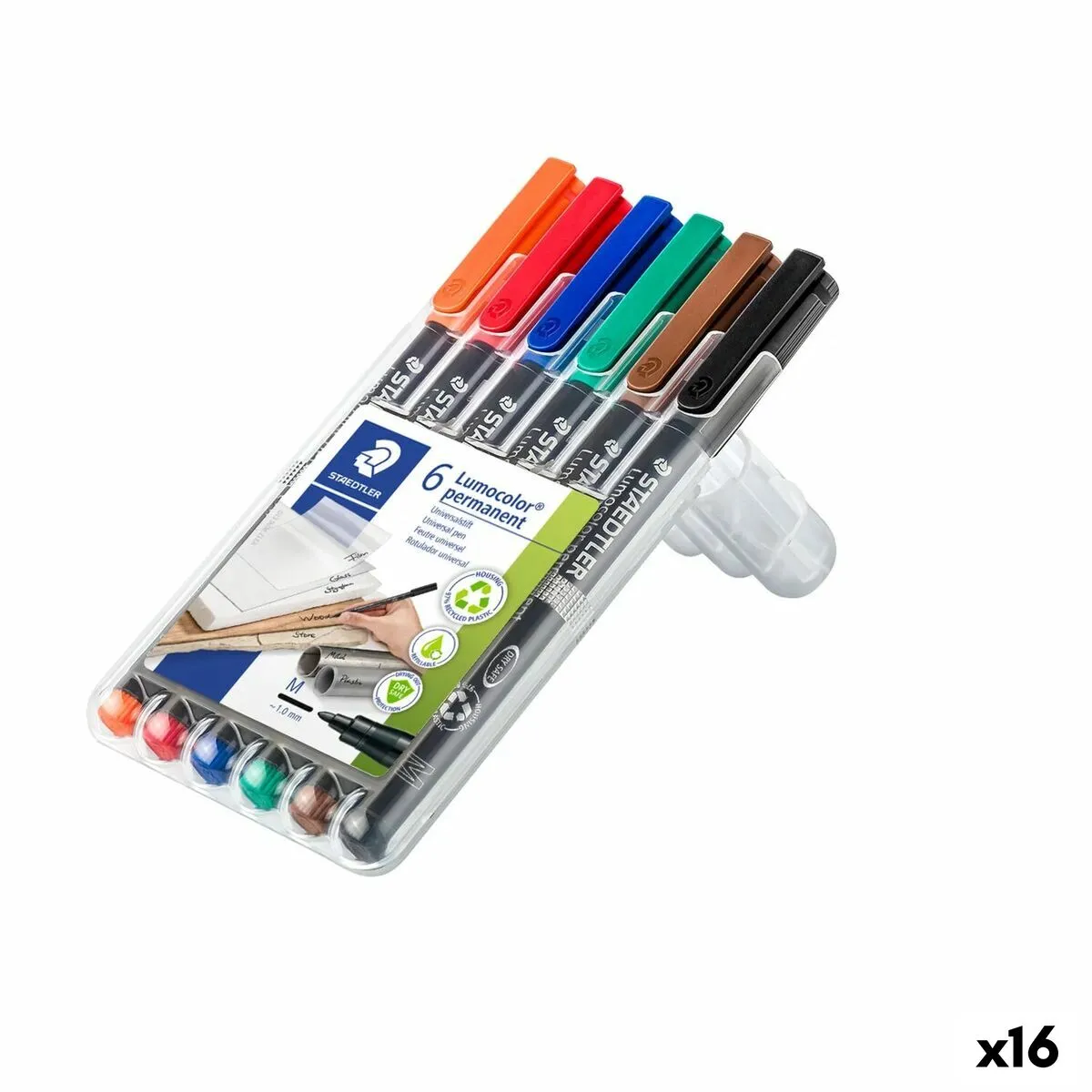 Set di Pennarelli Staedtler Lumocolor 317 M Multicolore (16 Unità)