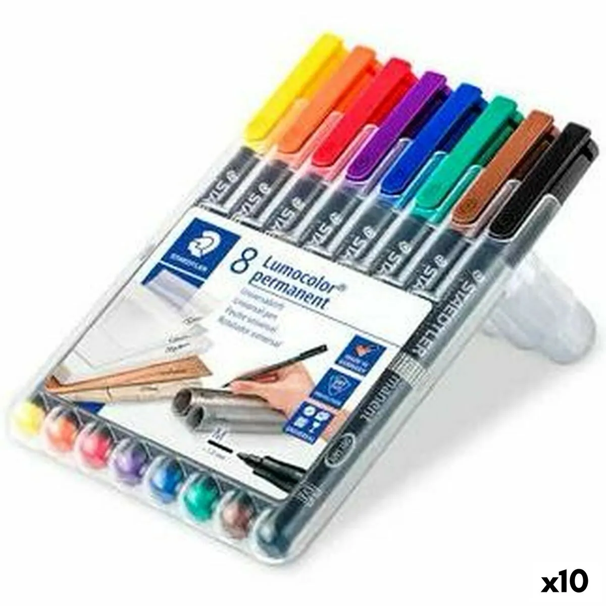 Set di Pennarelli Staedtler Lumocolor 317 Permanente 1 mm (10 Unità)