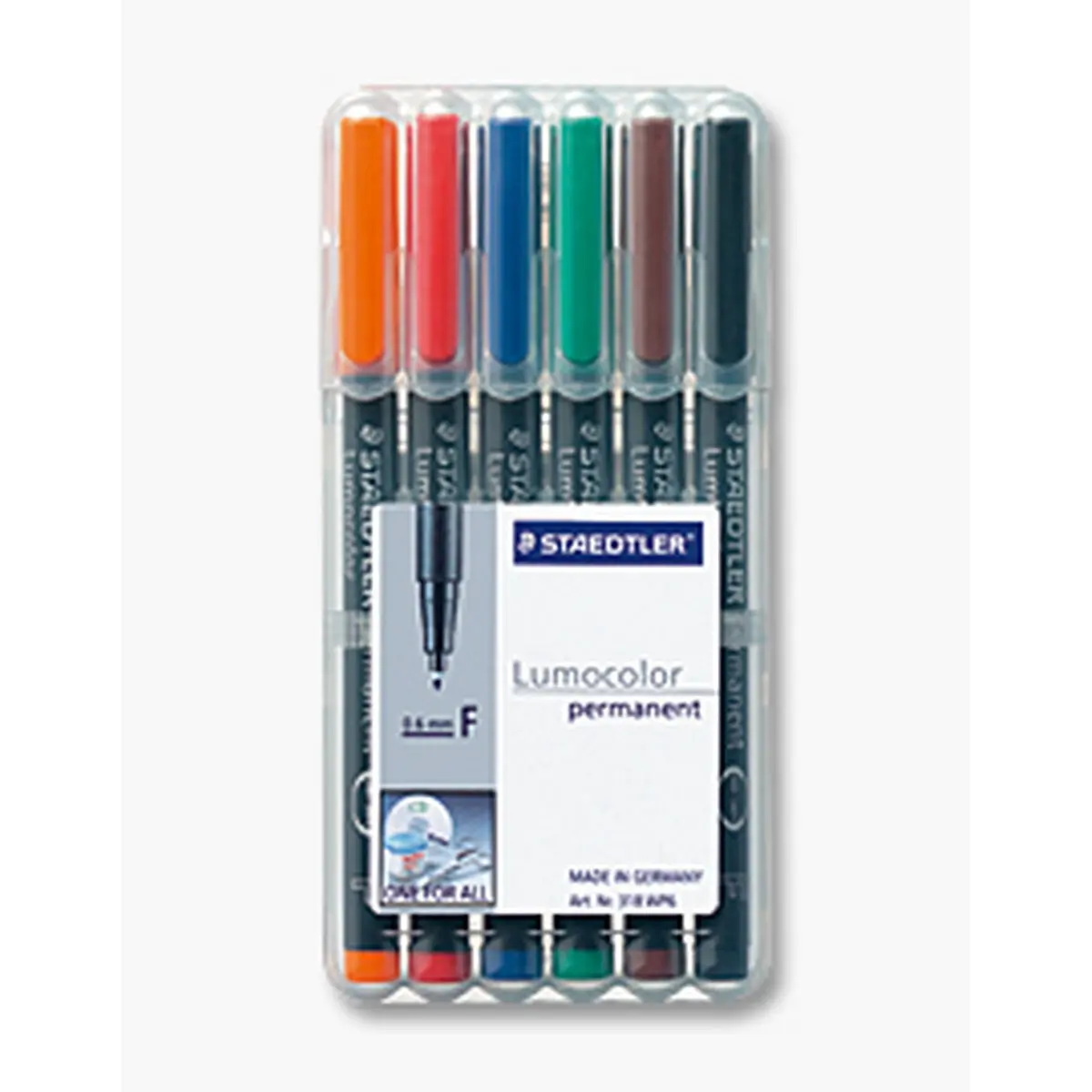 Marcatore permanente Staedtler 318 WP6 1 mm Nero Multicolore