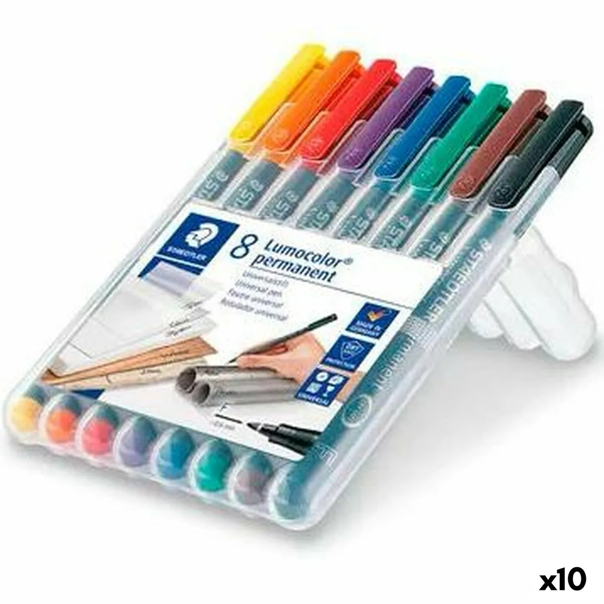 Set di Pennarelli Staedtler Lumocolor 318 F Multicolore 10 Unità