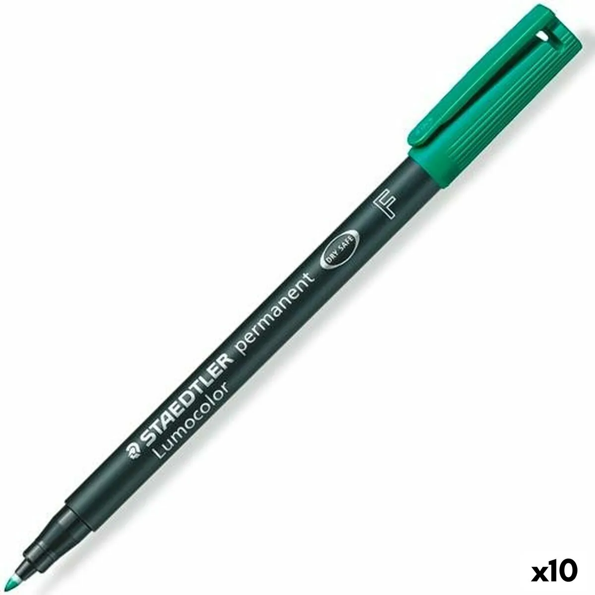 Marcatore permanente Staedtler Lumocolor 318 F Verde (10 Unità)