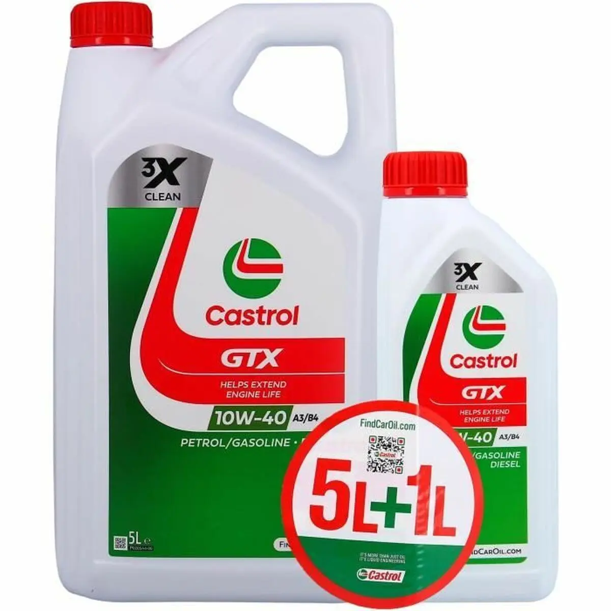 Olio per Motore Auto Castrol GTX 10W 40 6 L