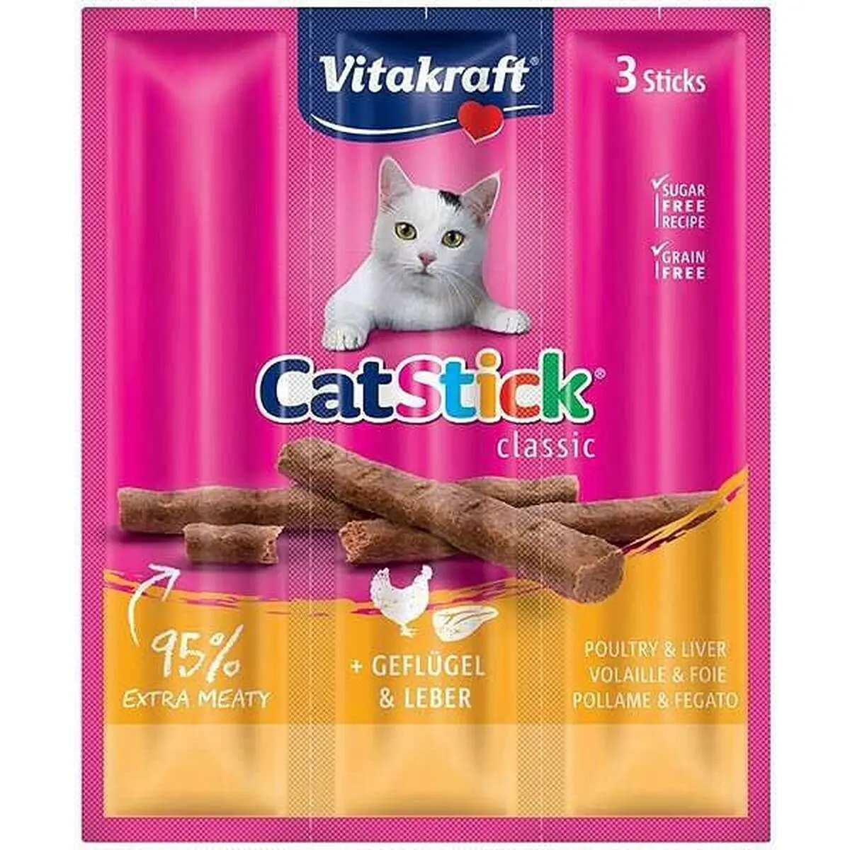 Spuntino per Cat Vitakraft CatStick Mini Uccelli