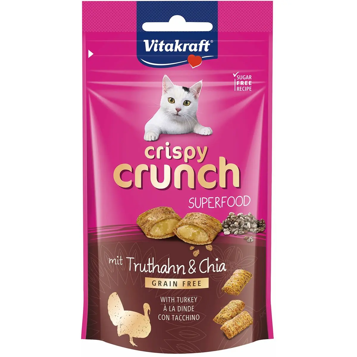 Spuntino per Cat Vitakraft CRISPY CRUNCH Tacchino 60 g