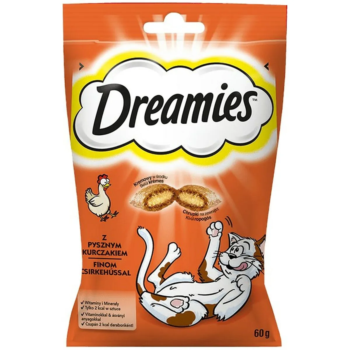 Spuntino per Cat Dreamies   Leccornie Pollo Carne di manzo e vitello