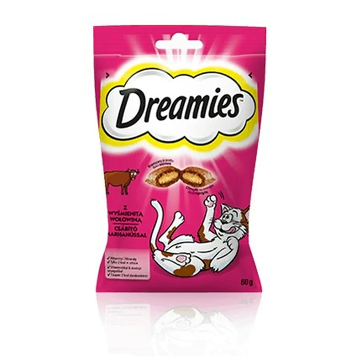 Spuntino per Cat Dreamies   60 g Carne di vitello