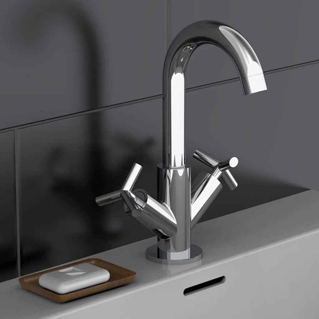 SCHÜTTE Miscelatore Lavabo con 2 Maniglie ELIOT Cromato