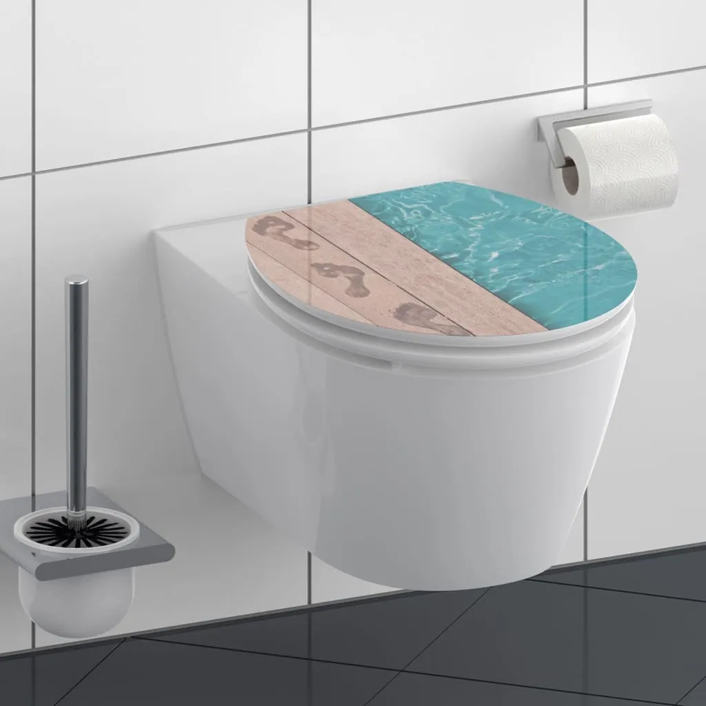 SCHÜTTE Tavoletta WC Lucida con Chiusura Ammortizzata POOLSIDE in MDF