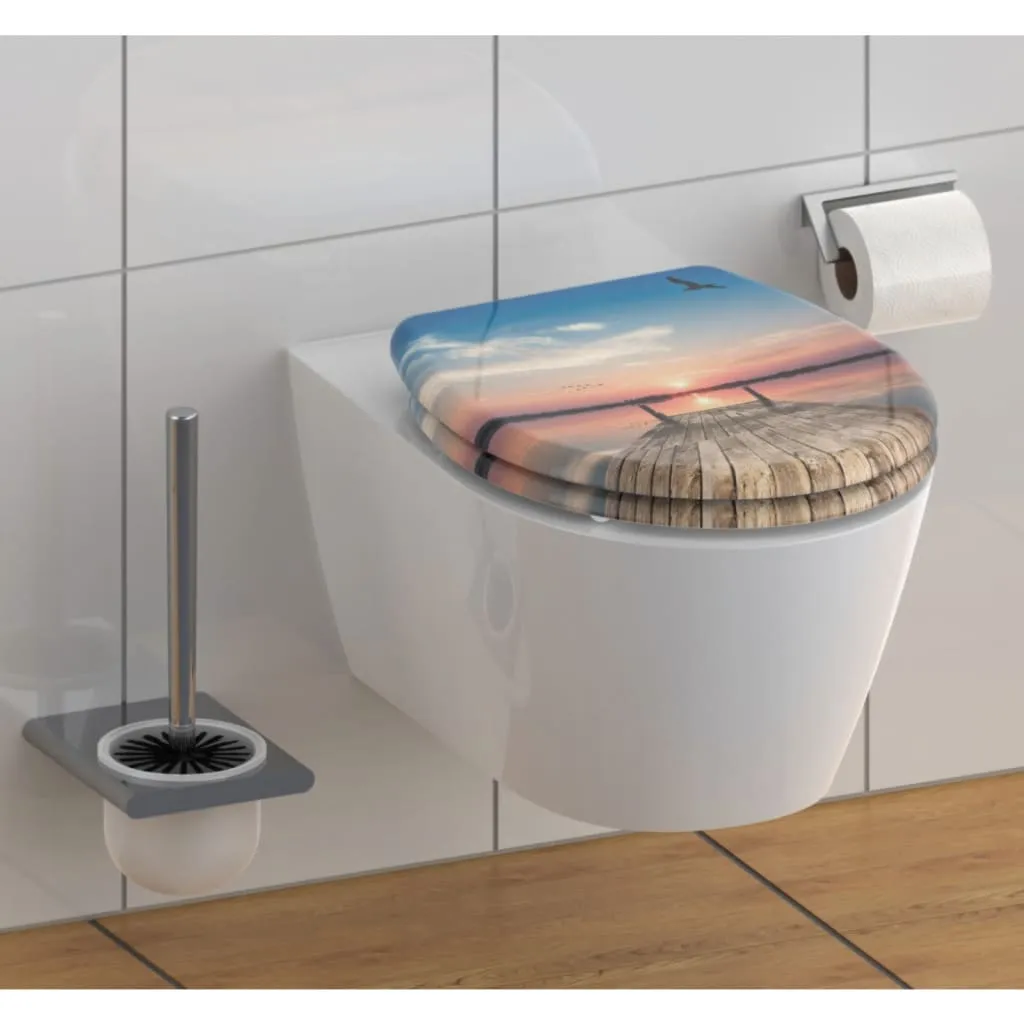 SCHÜTTE Tavoletta WC Chiusura Ammortizzata a Sgancio Rapido SUNSET SKY