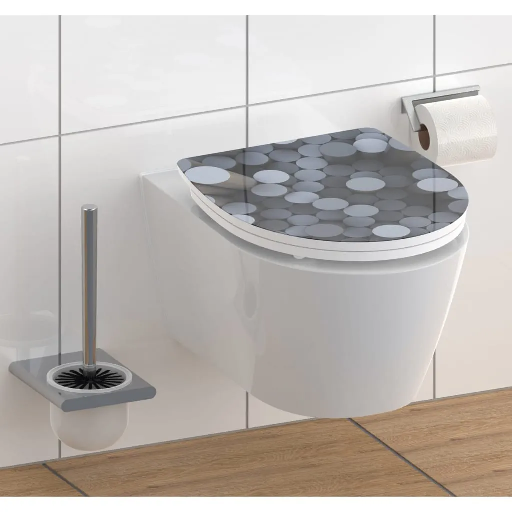 SCHÜTTE Tavoletta WC Lucida Chiusura Lenta a Sgancio Rapido ROUND DIPS