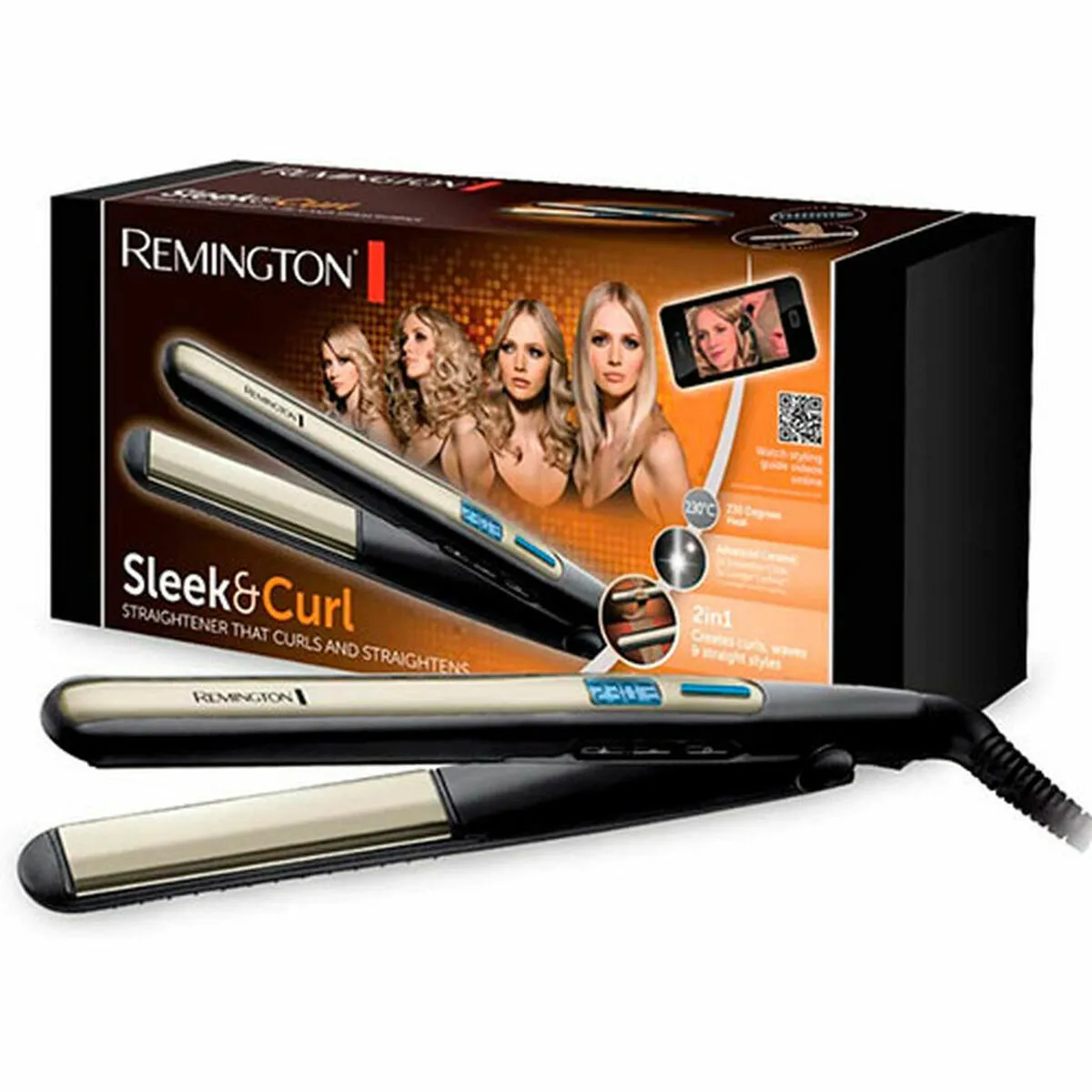 Piastra per Capelli Remington Sleek & Curl Ceramica 150°C - 230°C