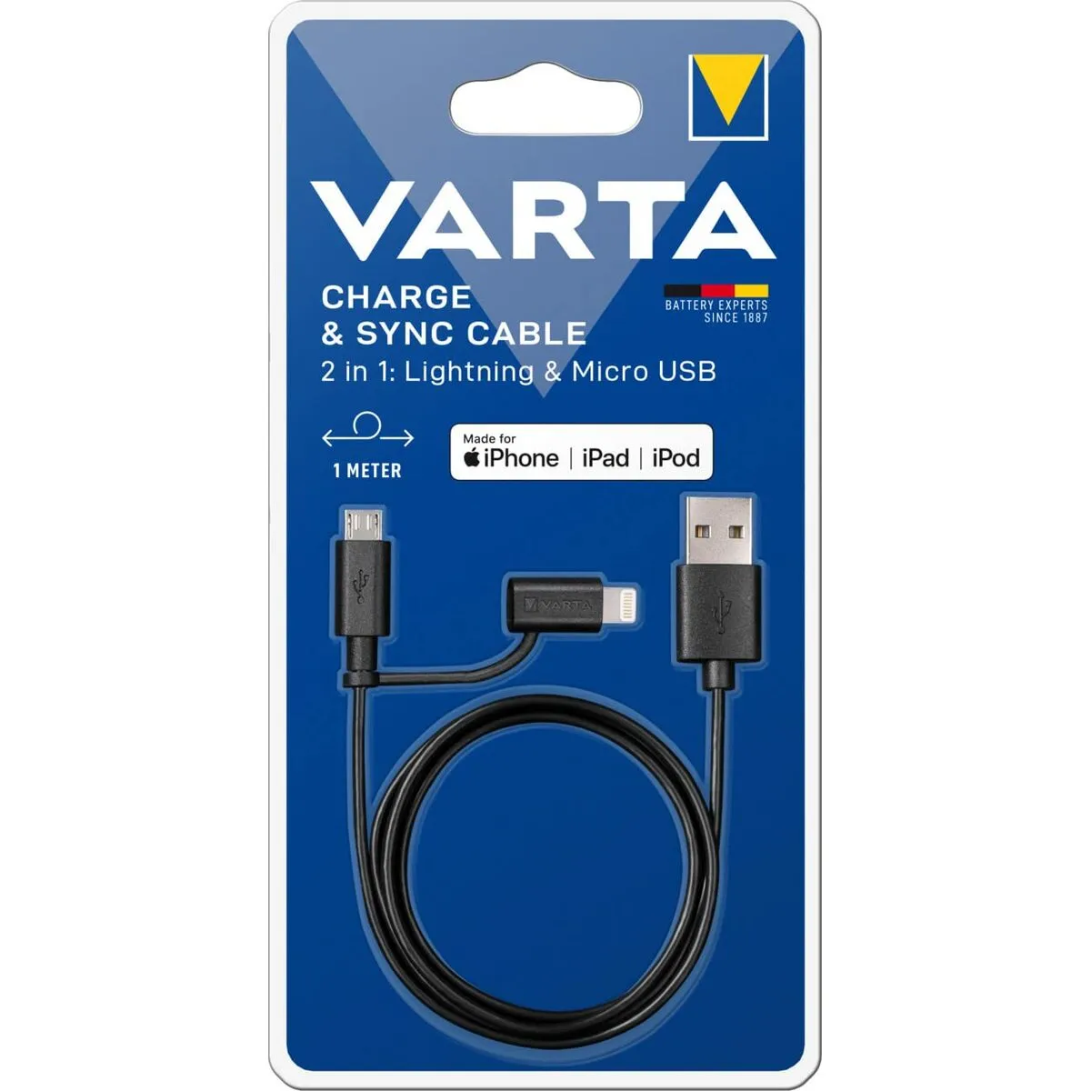 Cavo da USB a Micro USB e Lightning Varta 57943101401 1 m