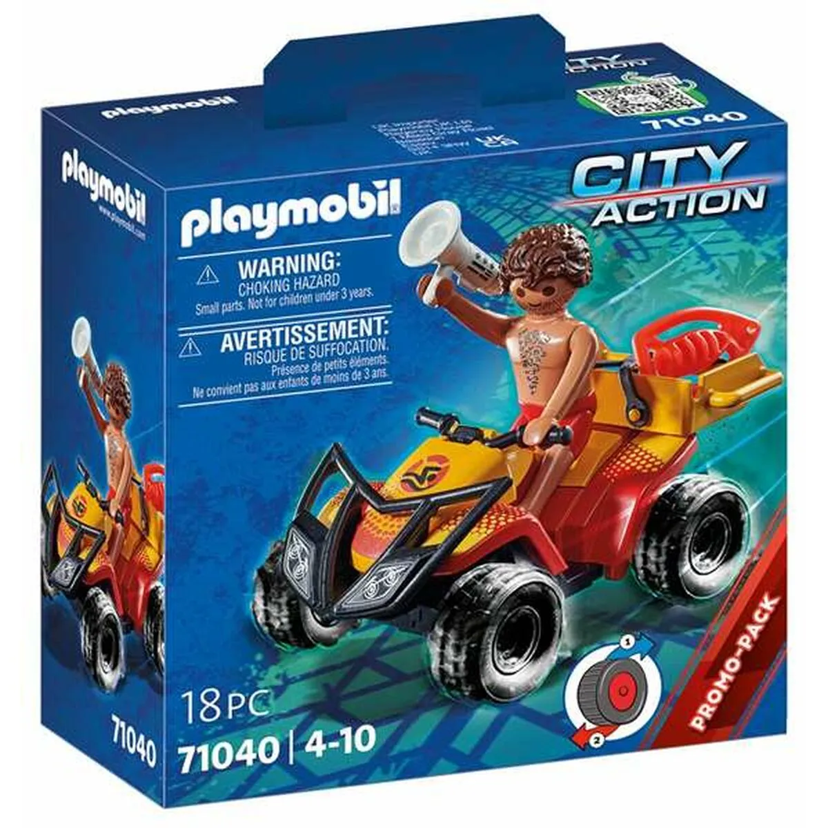 Playset Playmobil City Action Rescue Quad  18 Pezzi 71040