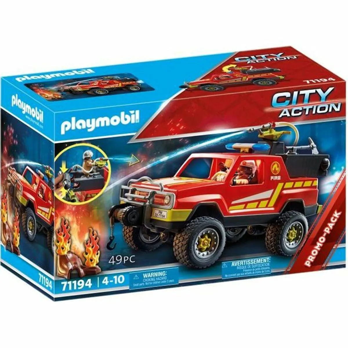 Playset di Veicoli   Playmobil City Action - Pickup and firefighter 71194         49 Pezzi  