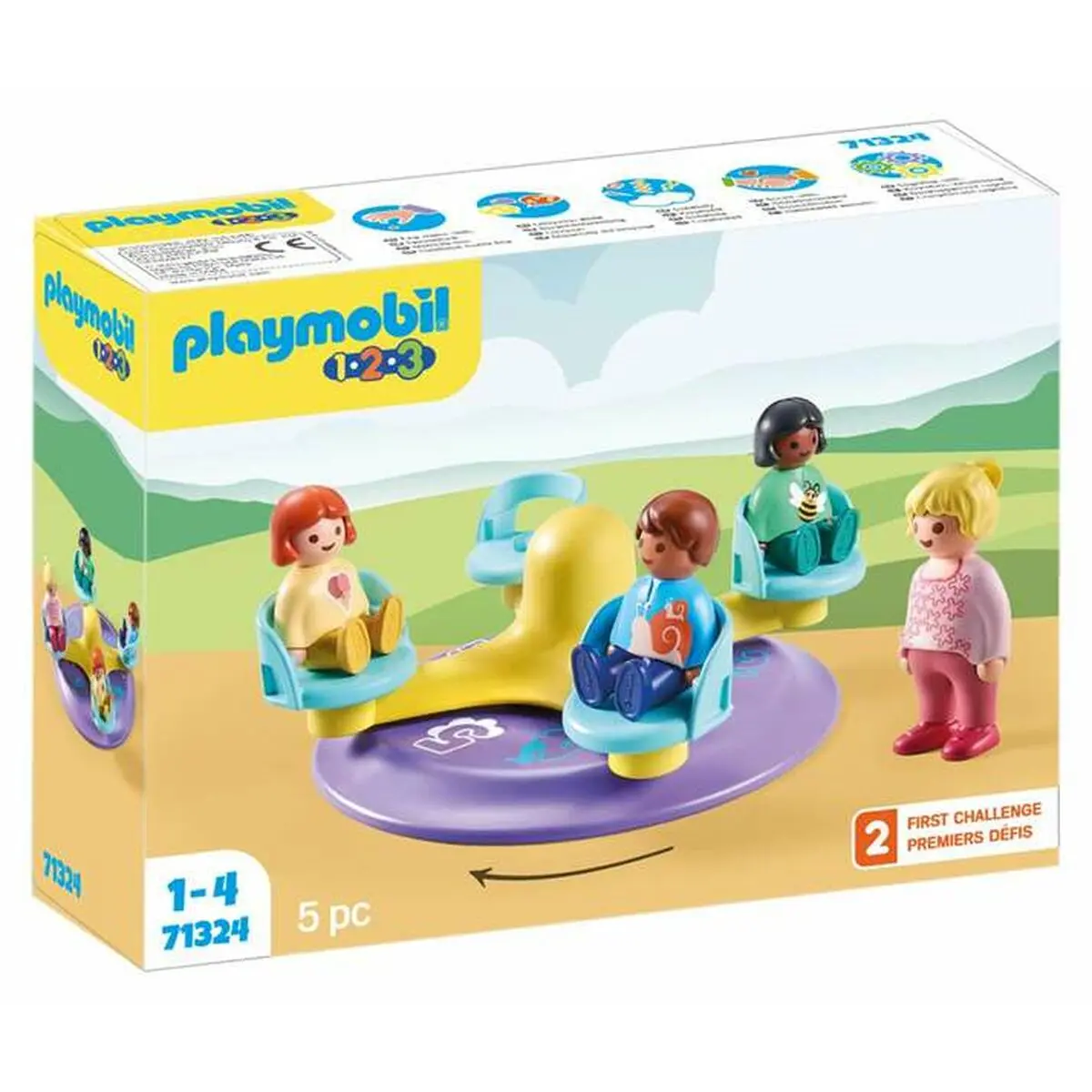 Playset Playmobil 1.2.3 Carosello 5 Pezzi