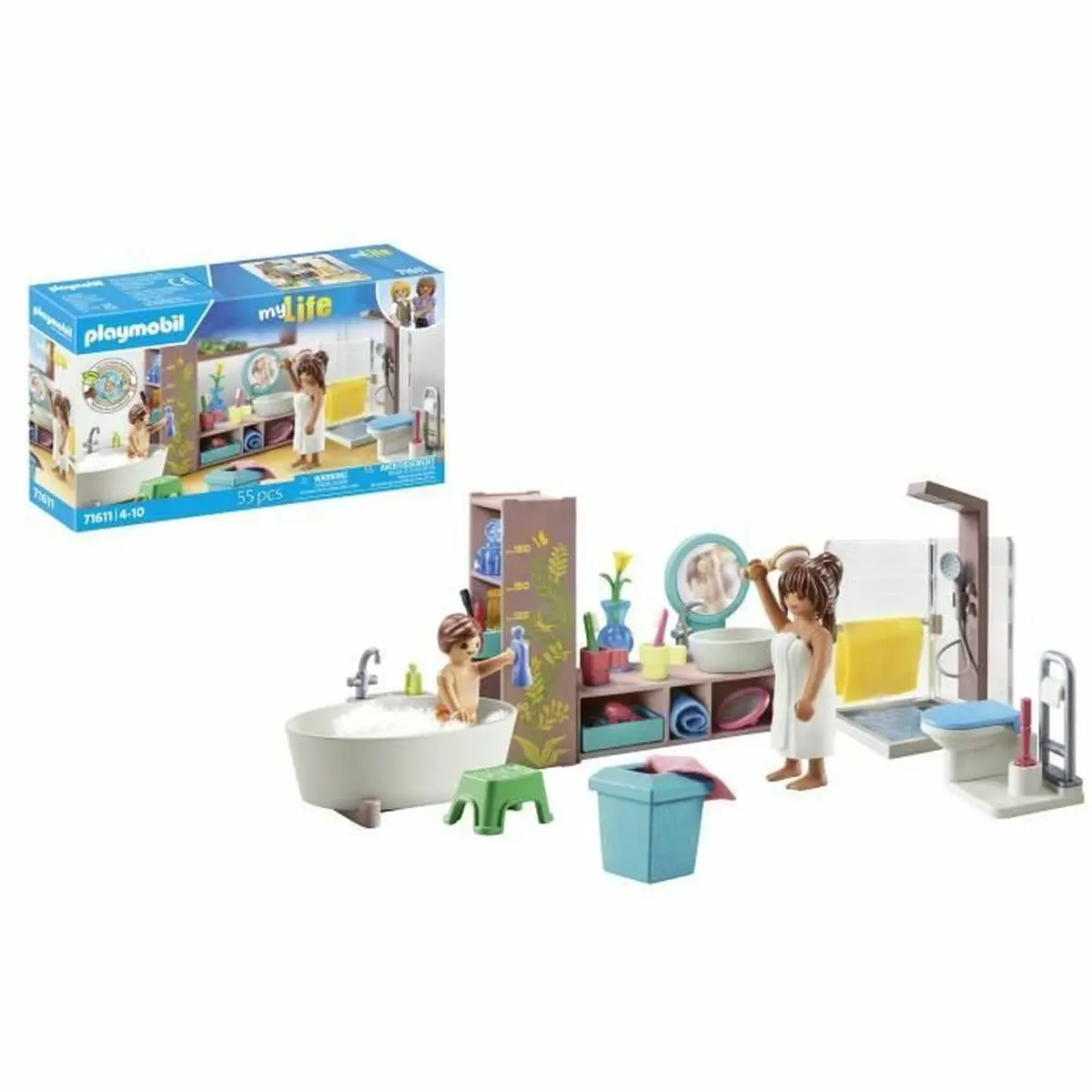 Playset Playmobil 71611 - Bathroom bathtub 55 Pezzi