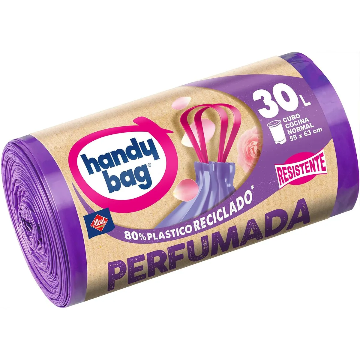 Sacchetti per la Spazzatura Albal Handy Bag Resistente Profumo (15 Unità) (30 l)