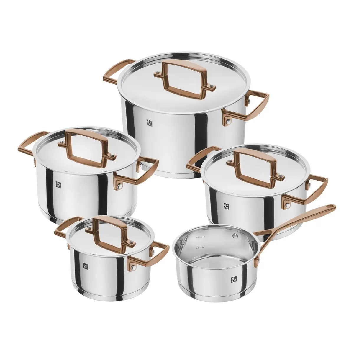 Batteria da Cucina Zwilling Bellasera Dorato Acciaio 5 Pezzi Ø 20 cm Ø 16 cm 1,5 L 3 L (5 Unità)