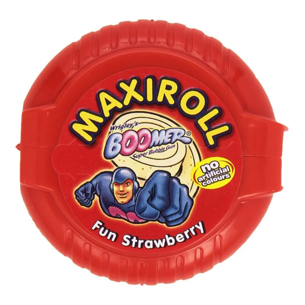 Chewing Gum Boomer MaxiRoll Fragola (56 g)