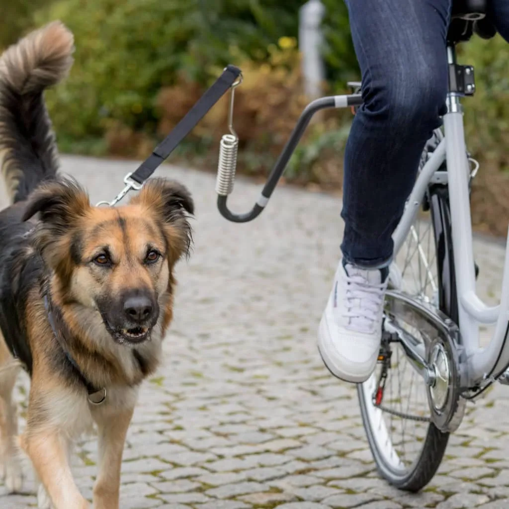 TRIXIE Set Guinzaglio Cane per Cicilisti a Forma di U Nero