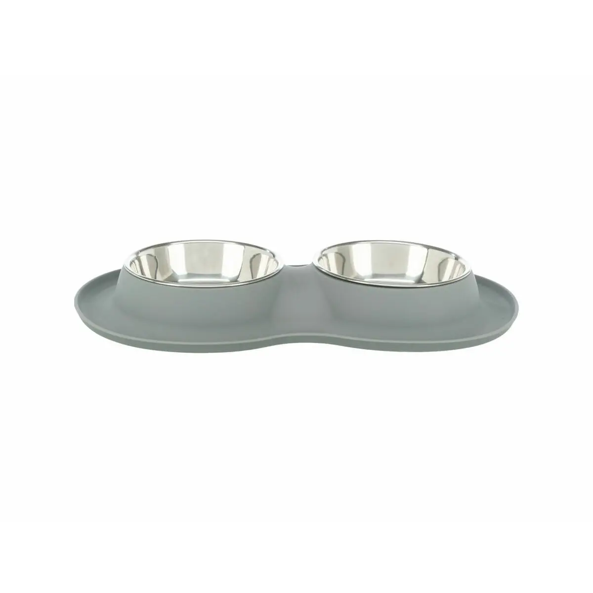 Ciotola per cani Trixie Grigio Acciaio inossidabile Ø 16 cm Doppia 2 × 0,4 L 40 × 5 × 23 cm (2 Unità)